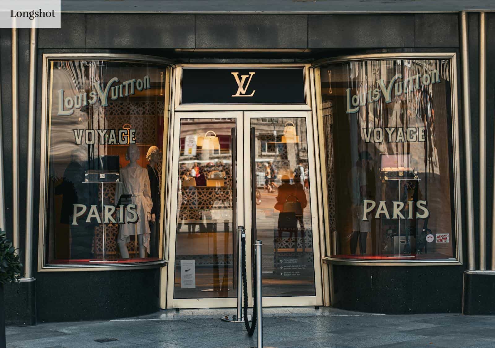 Elegant Louis Vuitton storefront in Cologne, Germany showcasing luxury fashion.