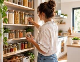 Despensa organizada con ingredientes de uso cotidiano