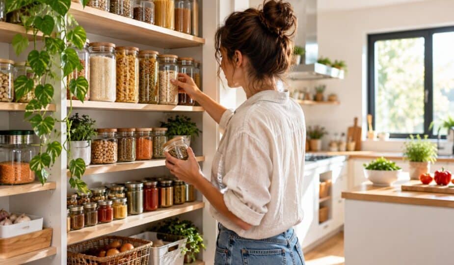 Despensa organizada con ingredientes de uso cotidiano