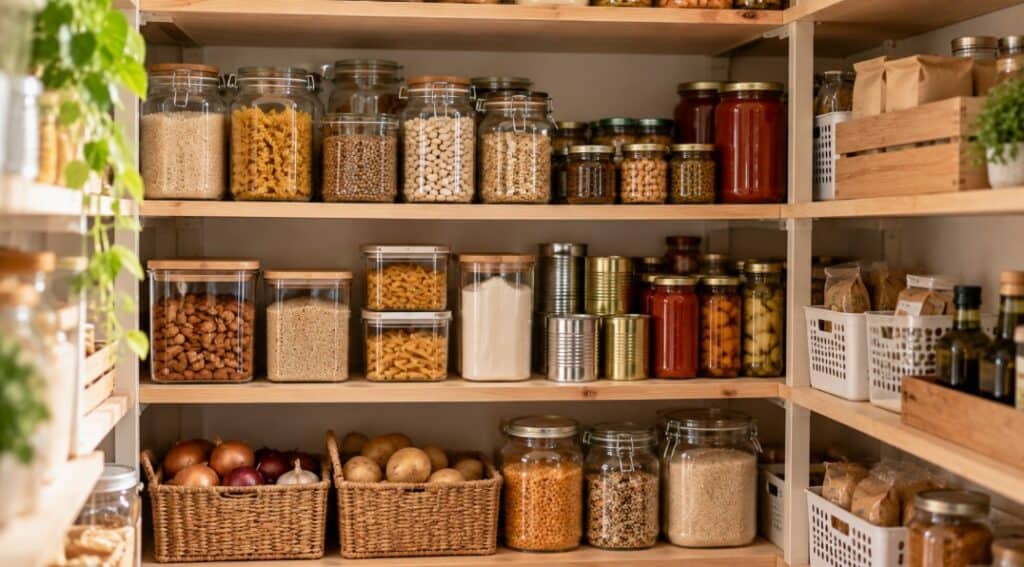Sistema práctico de rotación y almacenamiento de alimentos en la despensa